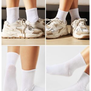 Tarpop 150 Pairs Men Quarter Ankle Socks Bulk Socks Athletic Moisture Wicking Socks Casual Sports Socks Pack (White)