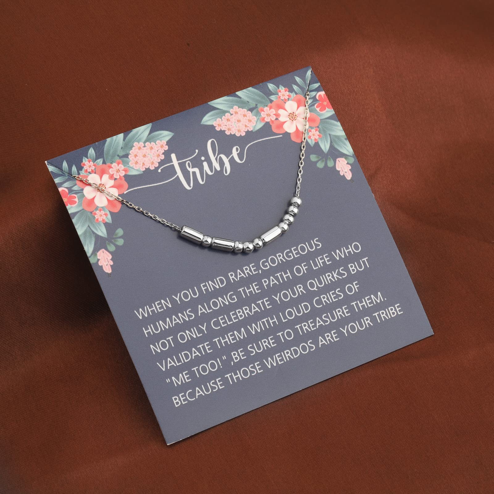 ENSIANITH Tribe Necklace Morse Code Necklace Best Friends Gift Tribe Gift Love My Tribe Friendship Necklace (Tribe MCne)