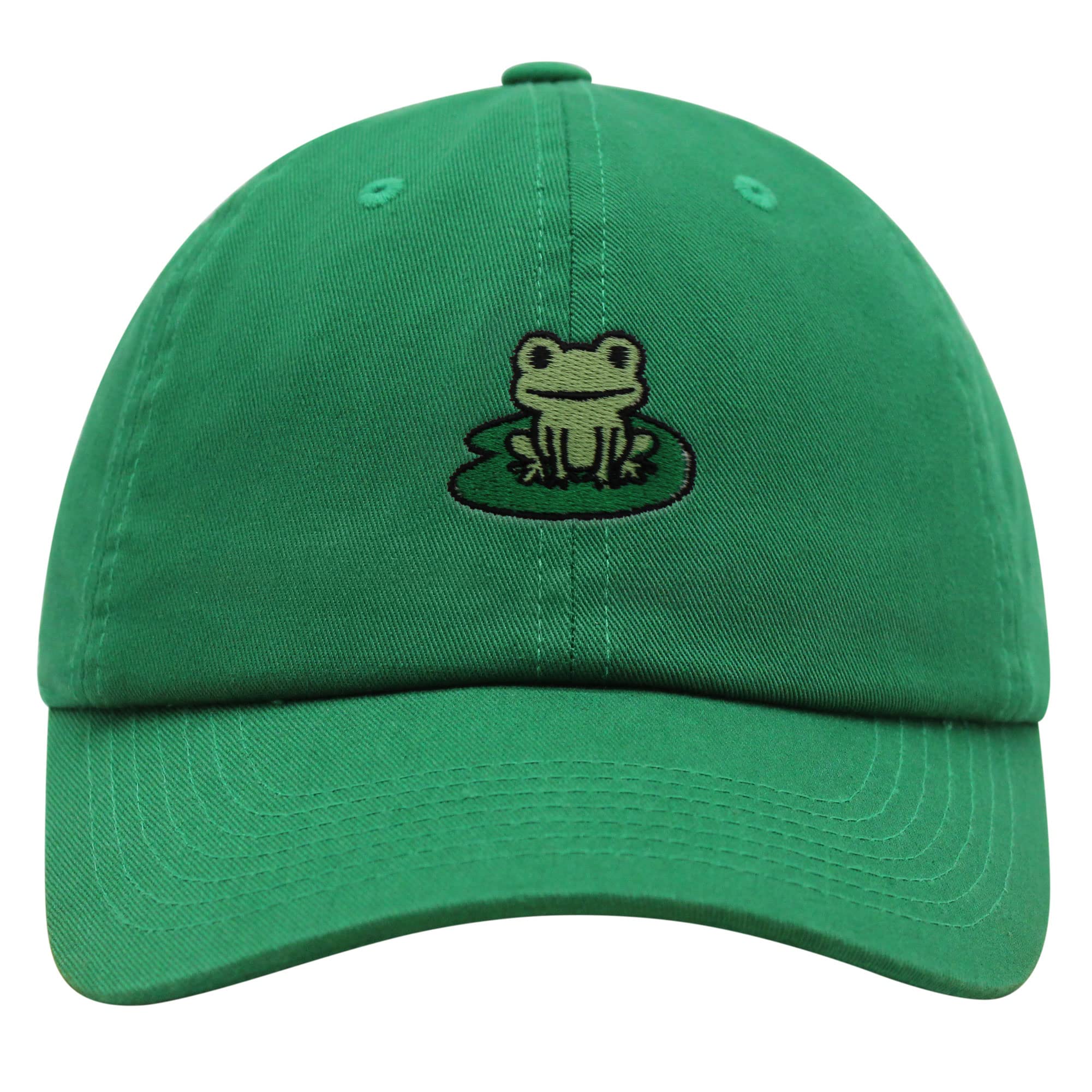 JPAK Frog Premium Dad Hat Embroidered Baseball Cap Frog Pond Frog Kelly Green