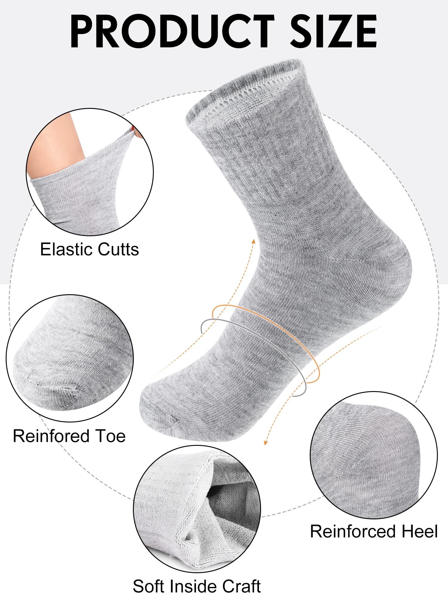 Tarpop 150 Pairs Men Quarter Ankle Socks Bulk Socks Athletic Moisture Wicking Socks Casual Sports Socks Pack (Gray)