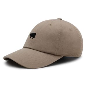 JPAK Buffalo Premium Dad Hat Embroidered Baseball Cap Bill Khaki