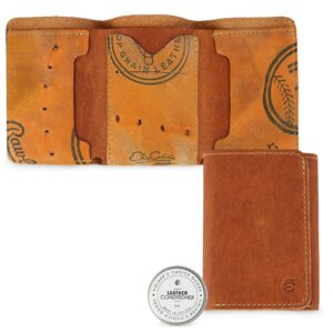 fielders choice goods leather trifold wallet - handcrafted from vintage baseball gloves by fc goods