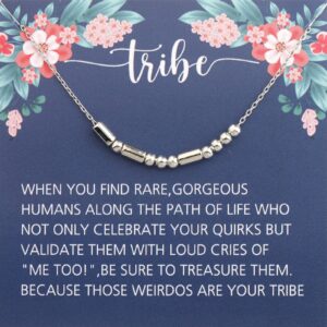 ENSIANITH Tribe Necklace Morse Code Necklace Best Friends Gift Tribe Gift Love My Tribe Friendship Necklace (Tribe MCne)