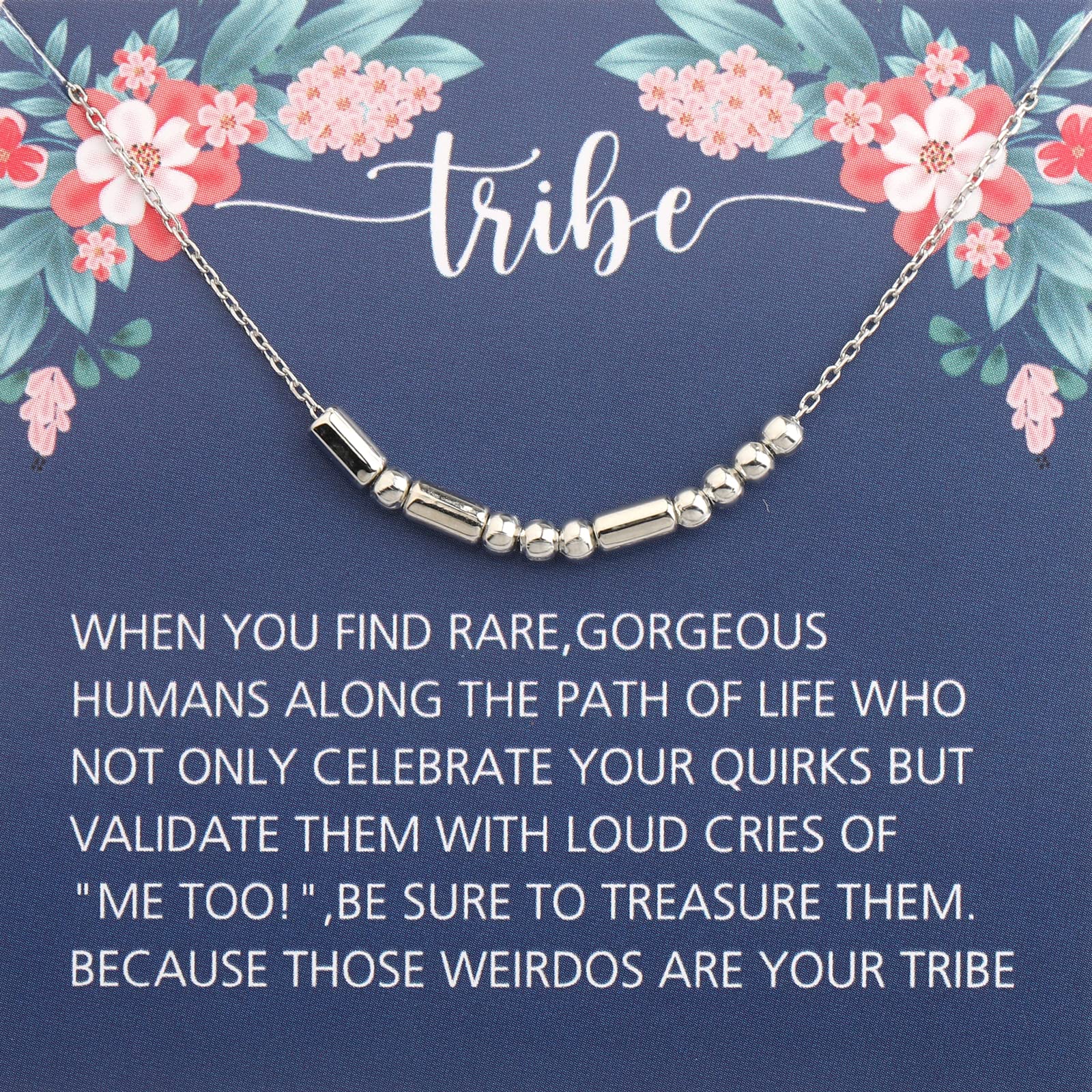 ENSIANITH Tribe Necklace Morse Code Necklace Best Friends Gift Tribe Gift Love My Tribe Friendship Necklace (Tribe MCne)