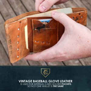 FIELDERS CHOICE GOODS Leather Trifold Wallet - Handcrafted from Vintage Baseball Gloves by FC Goods