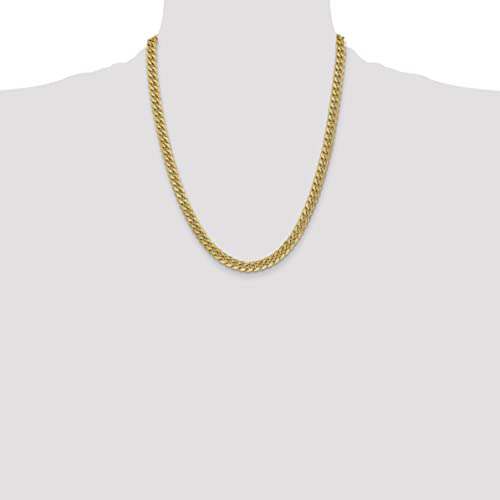 Avariah 10k Yellow Gold 6mm Semi-Solid Miami Cuban Chain - 22"