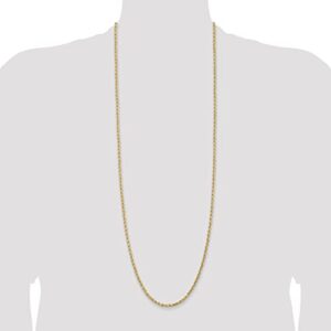 Avariah Solid 14K Yellow Gold 3mm Diamond-cut Rope with Lobster Lock Chain - 36"