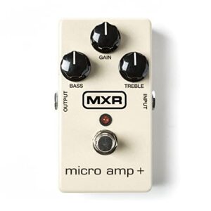 Briskdrop MXR M233 Micro Amp + Guitar Effects Pedal Bundle with MXR Instrument Cable and Power Supply