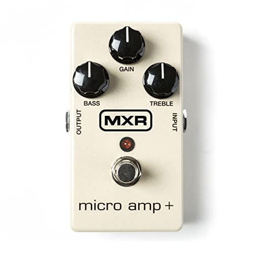 Briskdrop MXR M233 Micro Amp + Guitar Effects Pedal Bundle with MXR Instrument Cable and Power Supply