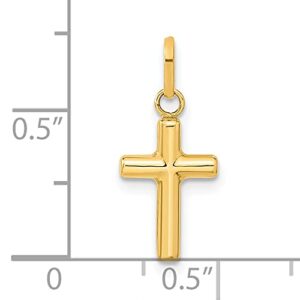 Avariah 14k Yellow Gold Hollow Cross Pendant - Made In Italy