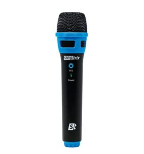 singtrix new premium wireless karaoke microphone seen on sharktank, with hit effect party bundle karaoke machines, kids & adults, universal 1/4" output, 150ft range, events, speech, party