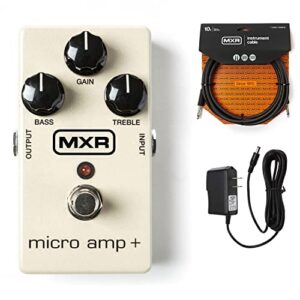 briskdrop mxr m233 micro amp + guitar effects pedal bundle with mxr instrument cable and power supply