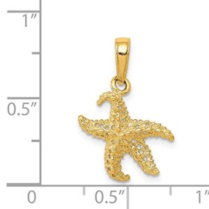 Avariah Solid 14k Yellow Gold Starfish Pendant - 20mm