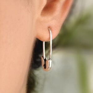 Sterling Silver Safety Pin Earrings for Women Boho-Magic Jewelry