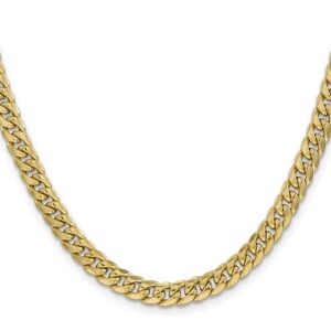 Avariah 10k Yellow Gold 6mm Semi-Solid Miami Cuban Chain - 22"