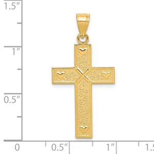 Avariah Solid 10K Yellow Gold Cross W/GOD LOVES ME On Reverse Pendant - 33mm