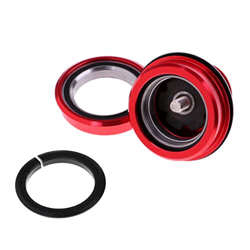 Bicycle 1-1/8'' Threadless MTB/Road Bike/Bike Cycling External Cup Headset 44mm Head Tube Headset with Bearings Red