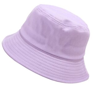 wheebo solid color bucket hat for women summer beach fishmen hat for lady adult unisex cotton cap (a-sc-lavender)