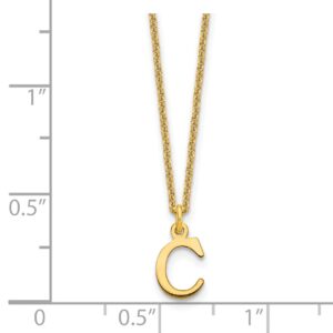 Avariah 14KY Yellow Gold Cutout Letter C Initial Necklace - 18"