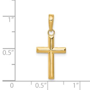 Avariah Solid 14k Yellow Gold Small Cross Pendant - 23mm