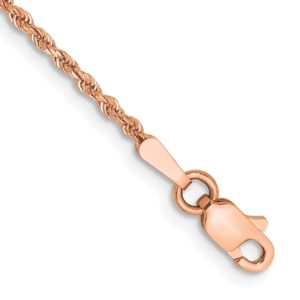 avariah solid 14k rose gold 7 inch 1.5mm diamond-cut rope with lobster lock chain - 7"