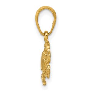 Avariah Solid 10k Yellow Gold Crab Pendant - 15mm