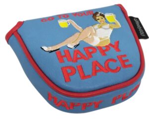 readygolf happy place embroidered putter cover - mallet v2