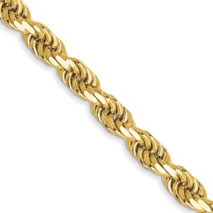 Avariah 10k Yellow Gold 3.5mm Semi-solid Diamond Cut Rope Chain - 22"