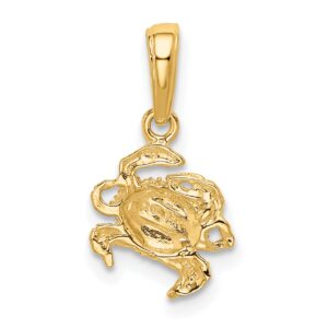 Avariah Solid 10k Yellow Gold Crab Pendant - 15mm