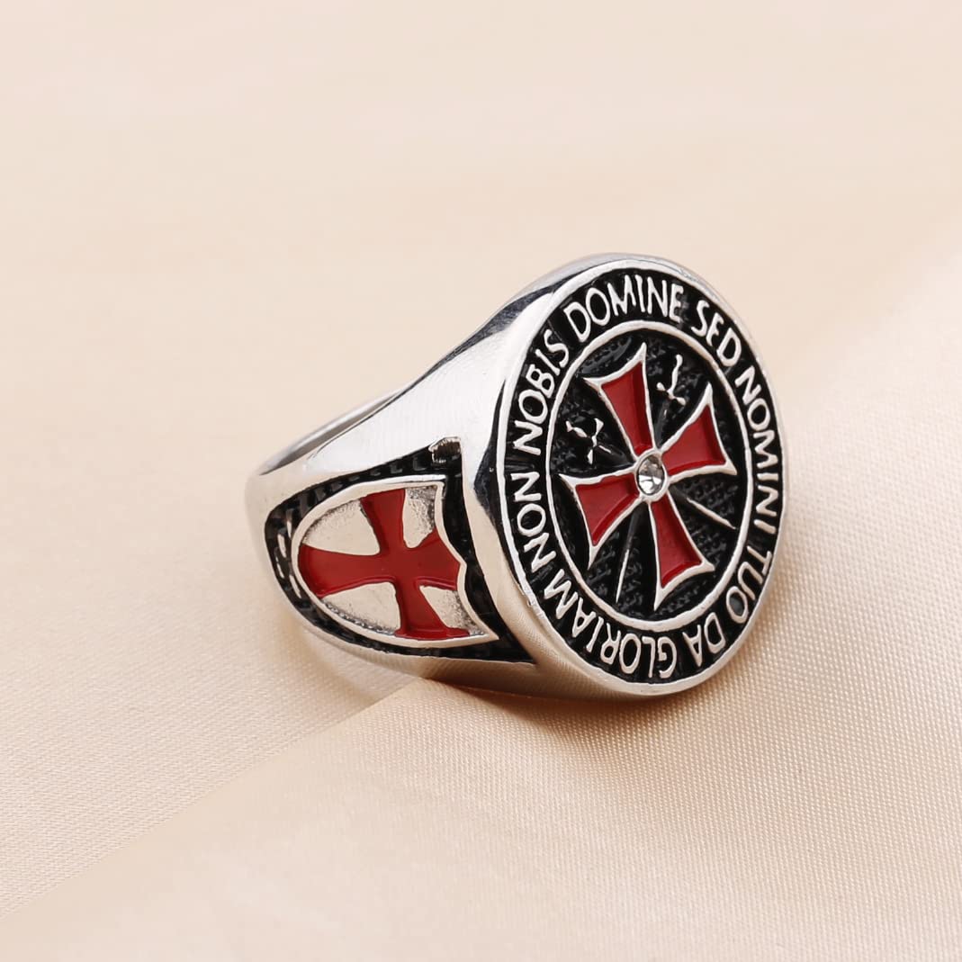 YLWJSP Masonic Freemason Rings Cross College Jewelry Biker Crusader Gifts Cross Masonic Jewelry Masonic Gifts Motor Biker Gifts (Masonic Cross13)