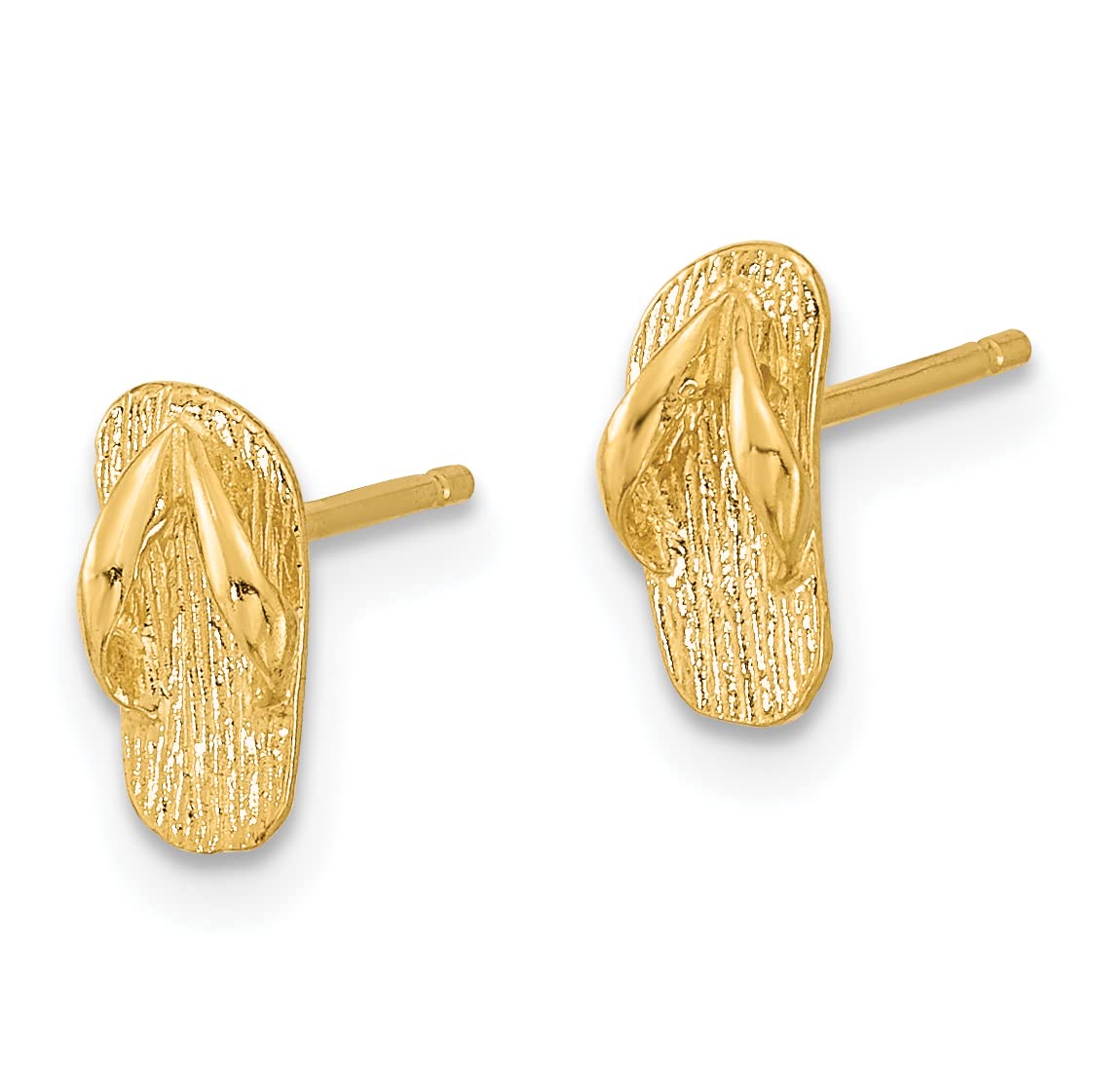 Avariah Solid 14k Yellow Gold Polished Flip Flop Post Earrings - 9mm