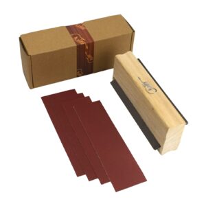 iluiz Guitar Fret End Dressing File With 35/90 Degree and 600 1000 Grit Sandpaper Professional Fret End Bressing Fret Beveling File for Fret Crown End Bevel Luthier Tool