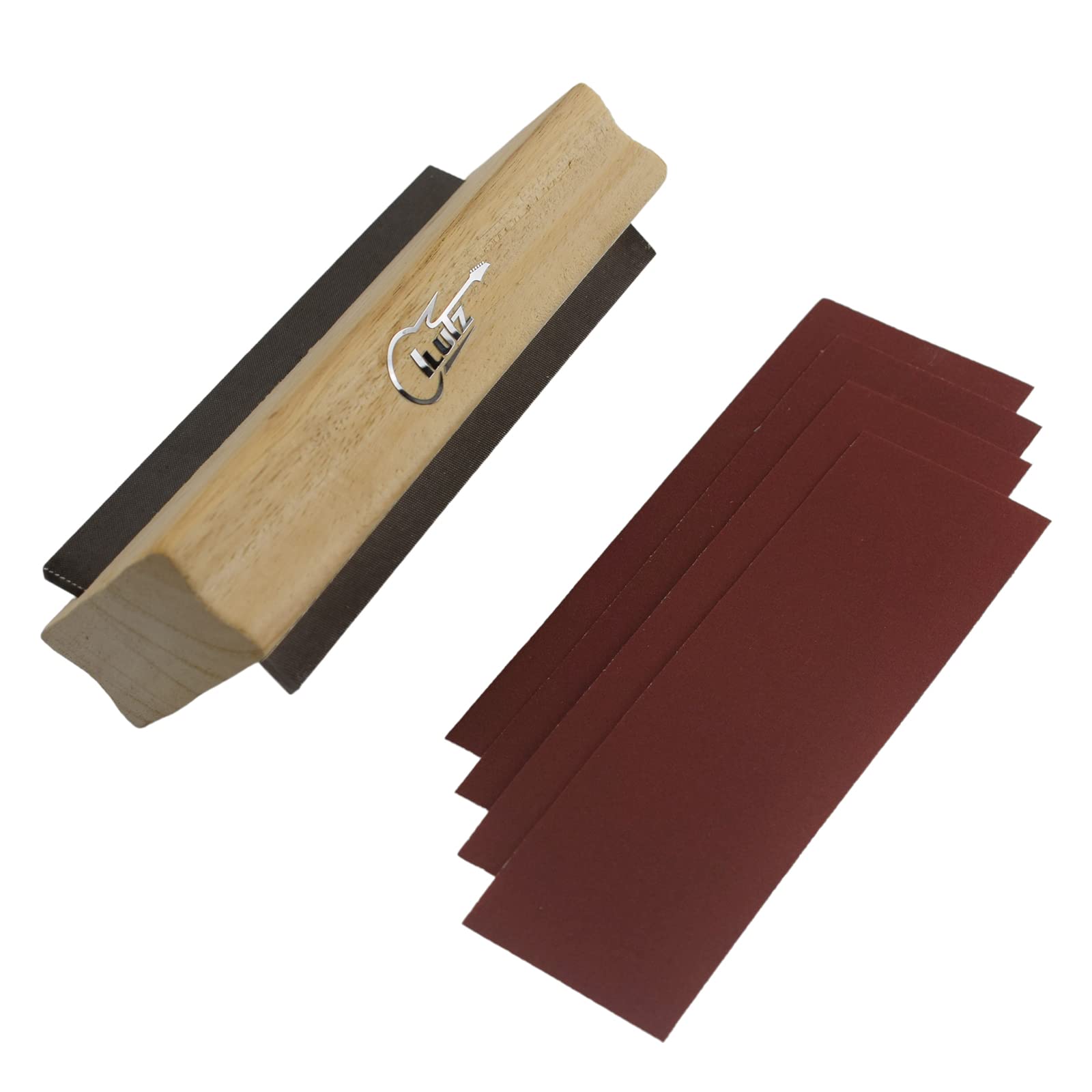 iluiz Guitar Fret End Dressing File With 35/90 Degree and 600 1000 Grit Sandpaper Professional Fret End Bressing Fret Beveling File for Fret Crown End Bevel Luthier Tool