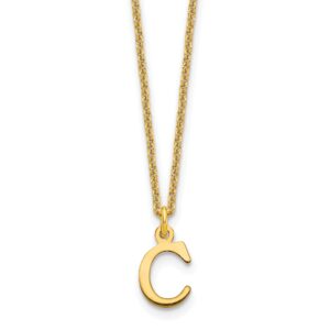 Avariah 14KY Yellow Gold Cutout Letter C Initial Necklace - 18"