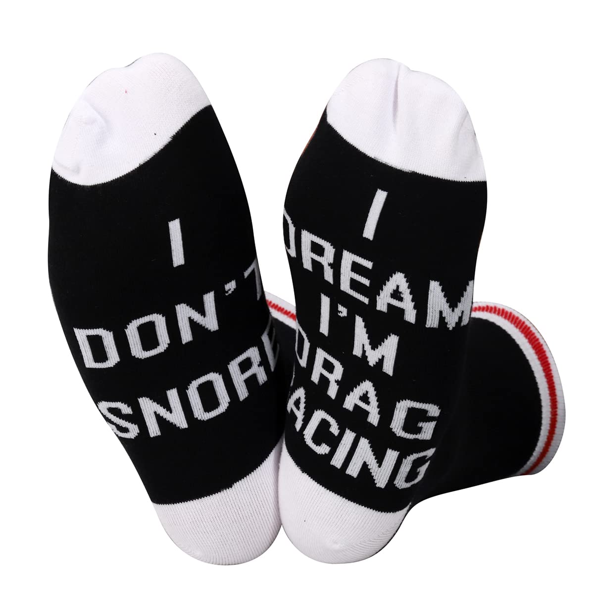 ZJXHPO Drag Racing Crew Socks I Don’t Snore I Dream I’m Drag Racing Novelty Sock Car Lover Gift Car Drag Racing Gift (Snore Drag Racing)