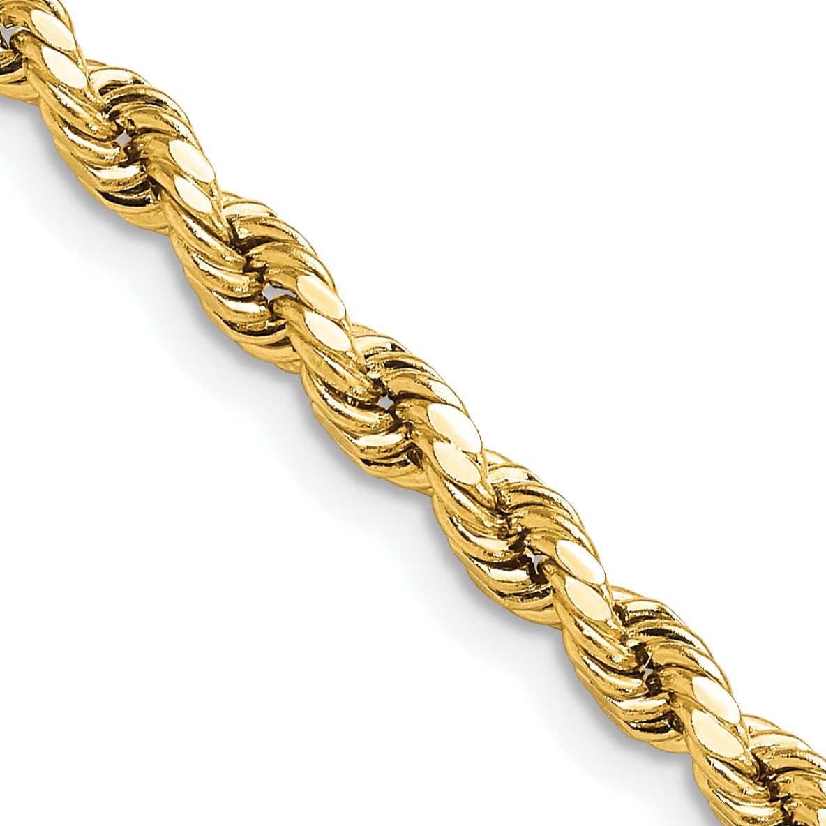 Avariah 10k Yellow Gold 4mm Semi-solid Diamond Cut Rope Chain - 24"