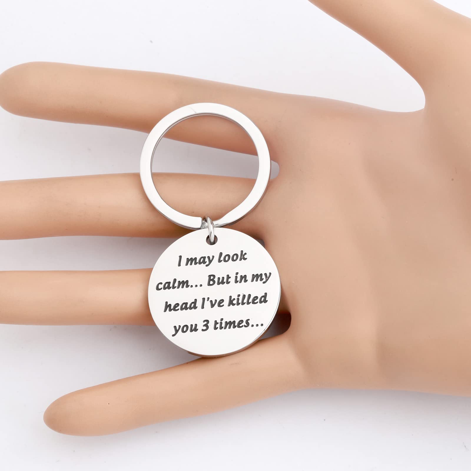 PLITI Murder Show Inspired Gift Serial Killer Gift Horror Movie Fans Gift i May Look Calm But In My Head I’ve Killed You 3 Times Keychain (clam 3 times ky)