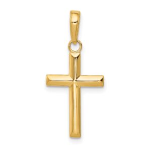 avariah solid 14k yellow gold small cross pendant - 23mm