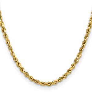 Avariah 10k Yellow Gold 4mm Semi-solid Diamond Cut Rope Chain - 24"