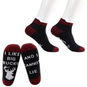 mbmso 2 pairs i like big bucks and i cannot lie socks deer hunter socks novelty hunting socks funny hunting gifts (big bucksso mc)