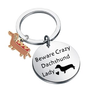 MYOSPARK Dachshund Gifts Crazy Dachshund Lady Keychain Dachshund Dog Jewelry Dachshund Lovers Gifts Dog Owner Gifts (Dachshund KC)