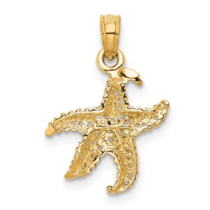 Avariah Solid 14k Yellow Gold Starfish Pendant - 20mm