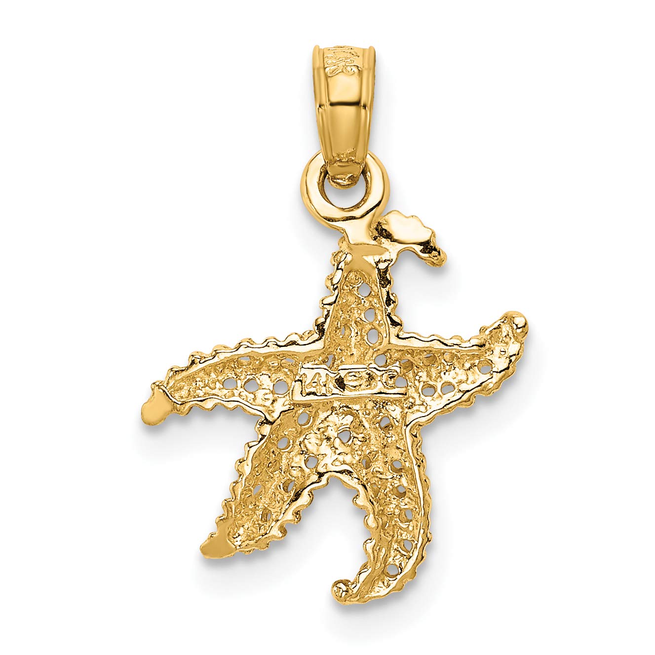 Avariah Solid 14k Yellow Gold Starfish Pendant - 20mm