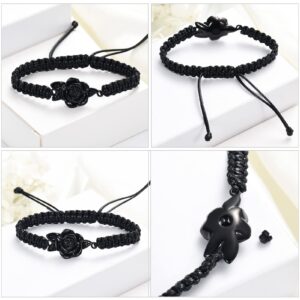 zeqingjw Flower Urn Bracelet for Ashes for Women Cremation Jewelry for Ashes Adjustable Keepsake Memorial Bracelet Urn Bangle Ashes Holder