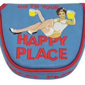 ReadyGOLF Happy Place Embroidered Putter Cover - Mallet V2