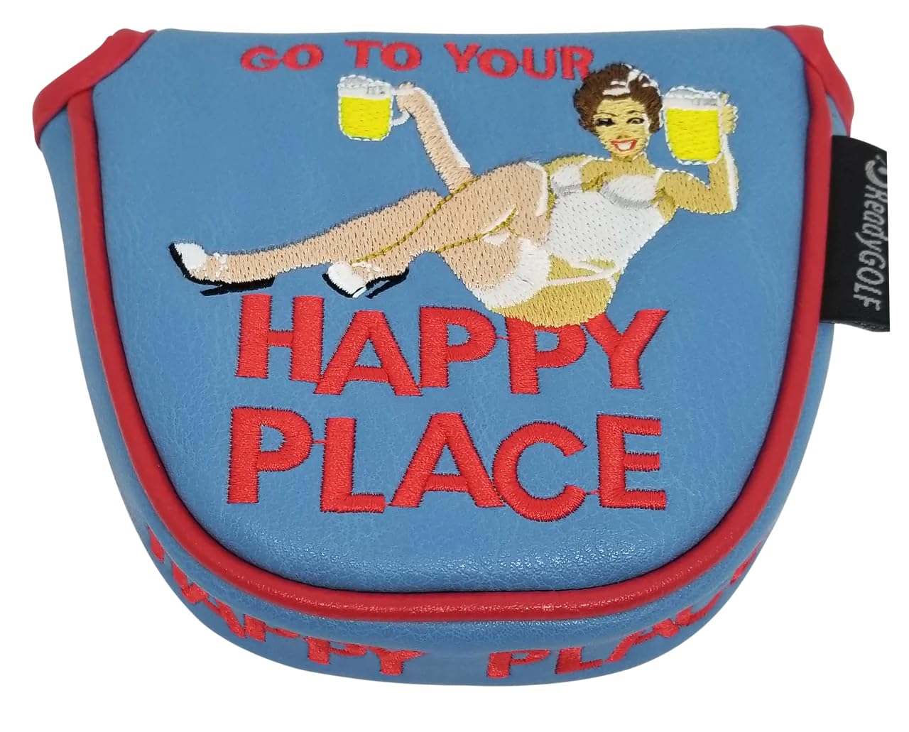 ReadyGOLF Happy Place Embroidered Putter Cover - Mallet V2