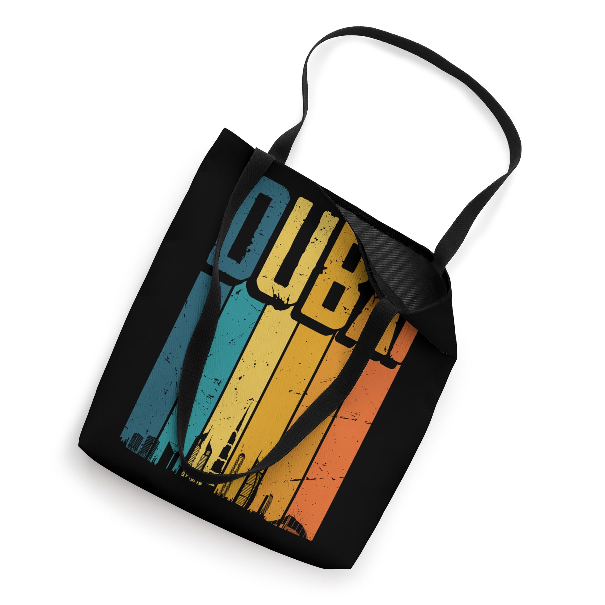 Dubai Arab Emirates Retro Vintage Sunset Skyline Dubai Tote Bag