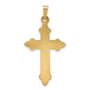 Avariah 14k Yellow Gold Fleur De Lis Cross Pendant - 35mm