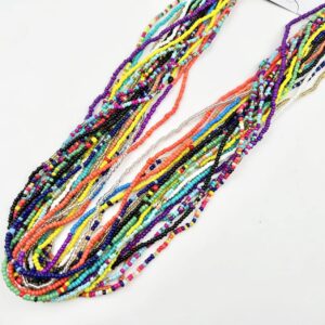 African Beads Waist Chains for Women,Colorful Handmade Seed Beads Waist Belly Chain Multilayer Body Chain Jewelry Accessories Beads Elastic Waist Chain