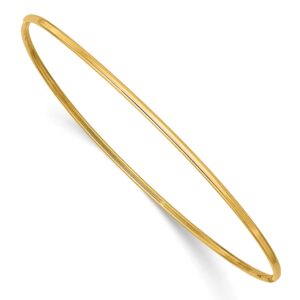 avariah 14k yellow gold 1.5mm polished slip-on bangle bracelet - 8"